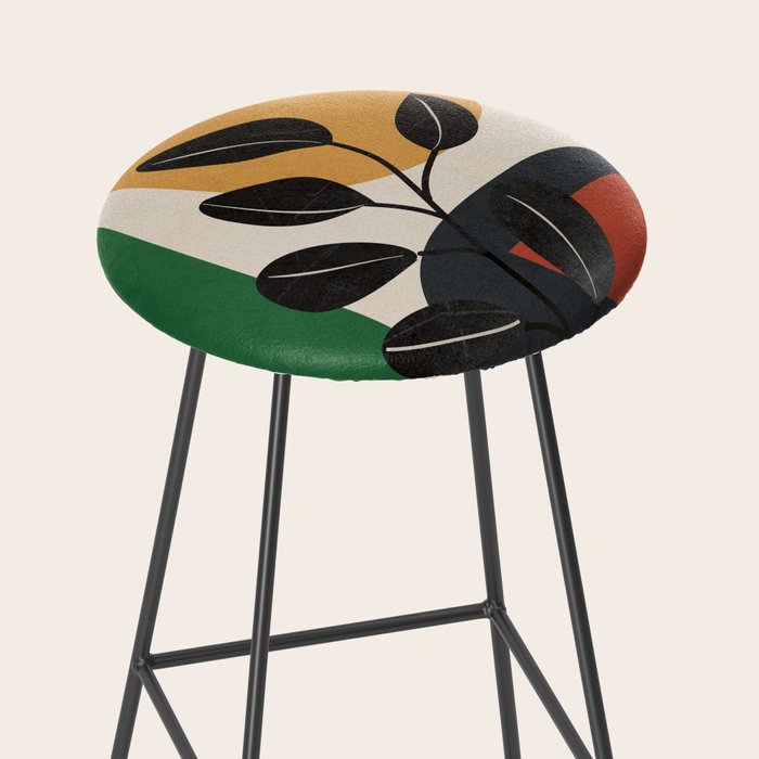 Modern Abstract Minimal Shapes Branches Art 6 Stool Gallery Image 2
