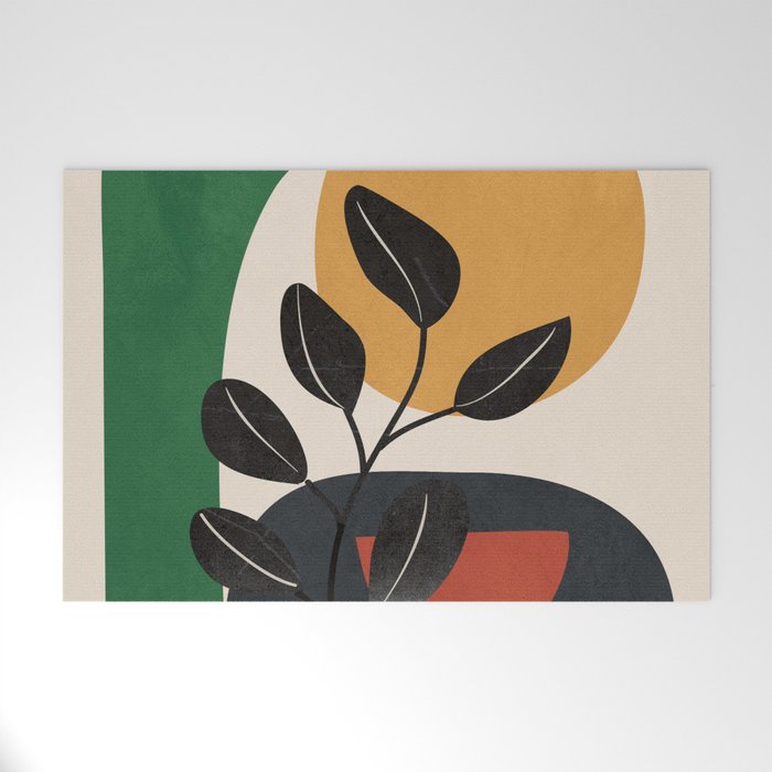 Modern Abstract Minimal Shapes Branches Art 6 Welcome Mat Gallery Image 1