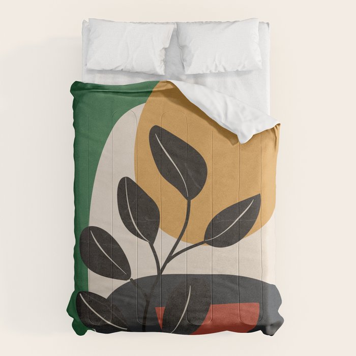 Modern Abstract Minimal Shapes Branches Art 6 Comforter Gallery Image 1
