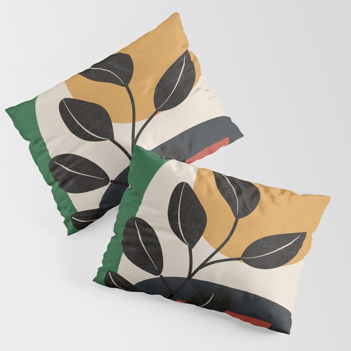 Modern Abstract Minimal Shapes Branches Art 6 Pillow Sham Gallery Image 1