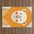 Lion, Animal Portrait Outdoor Rug Gallery Image 1