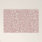 William Morris Vintage Strawberry Thief Pink & White Pattern Welcome Mat Gallery Image 1