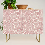 William Morris Vintage Strawberry Thief Pink & White Pattern Credenza Gallery Image 1
