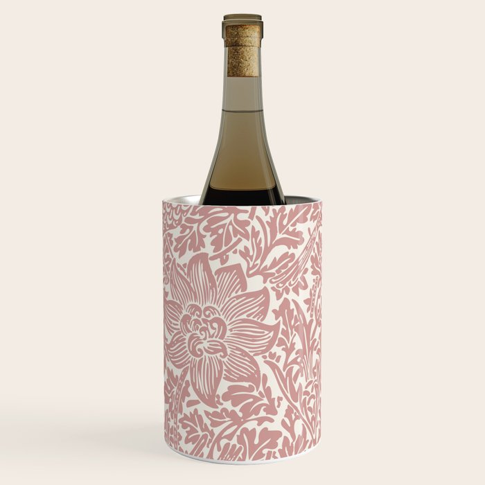 William Morris Vintage Strawberry Thief Pink & White Pattern Wine Chiller Gallery Image 2