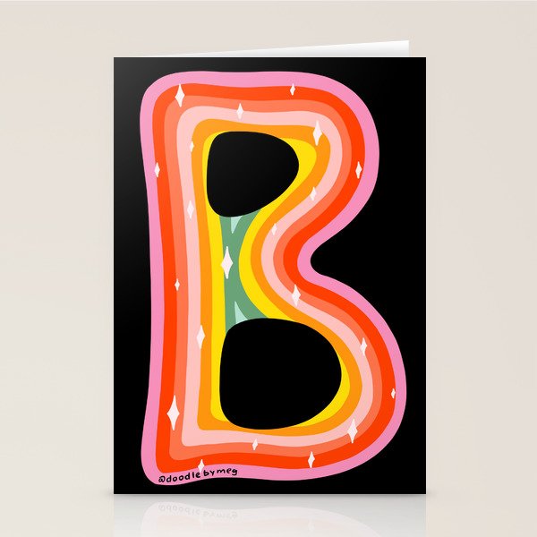Rainbow B Stationery Card Gallery Image 2