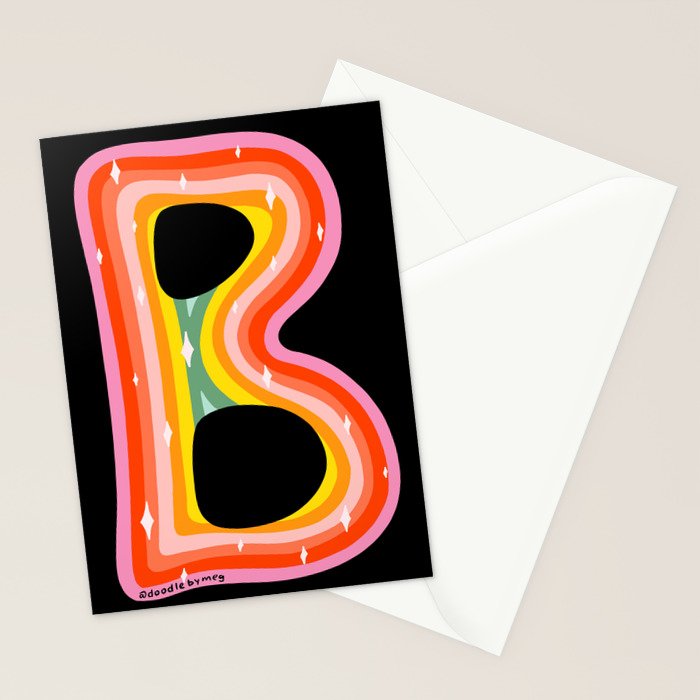 Rainbow B Stationery Card Gallery Image 2