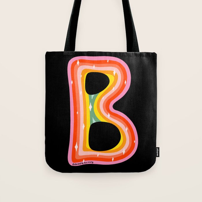 Rainbow B Tote Bag Gallery Image 1