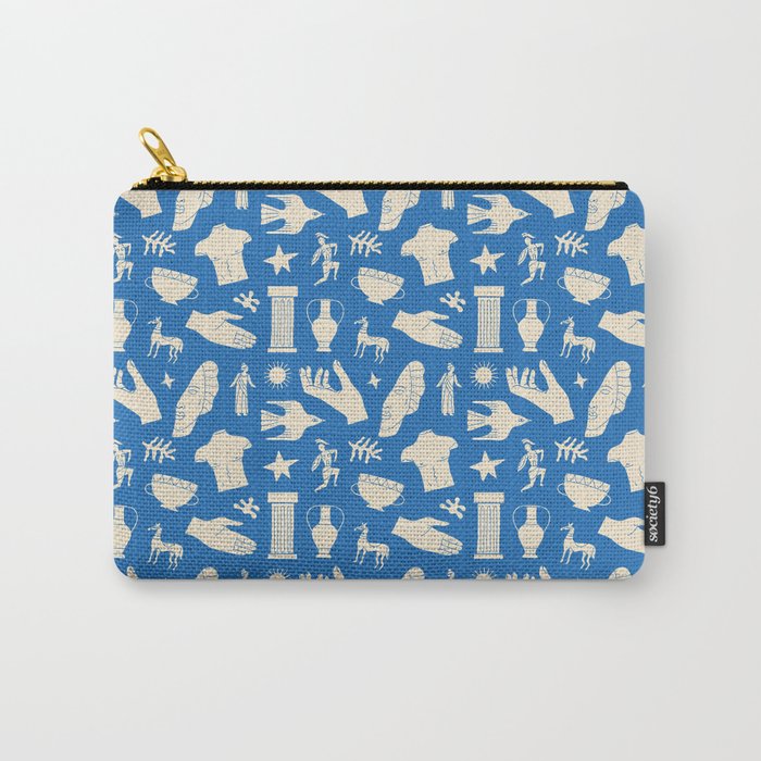 Ancient blue greek statue doodle pattern Carry All Pouch Gallery Image 1