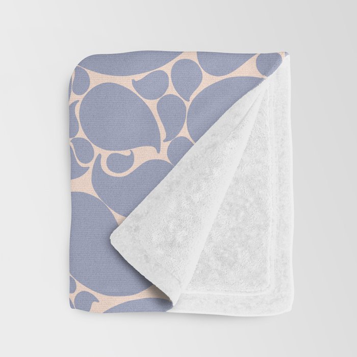 Blue Retro Inspired Paisley Swirl Pattern Throw Blanket Gallery Image 3