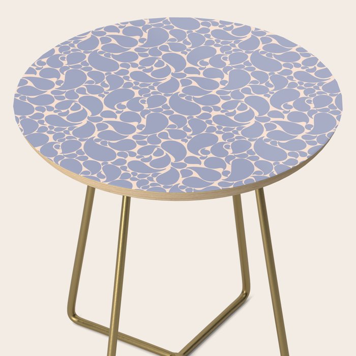 Blue Retro Inspired Paisley Swirl Pattern Side Table Gallery Image 2