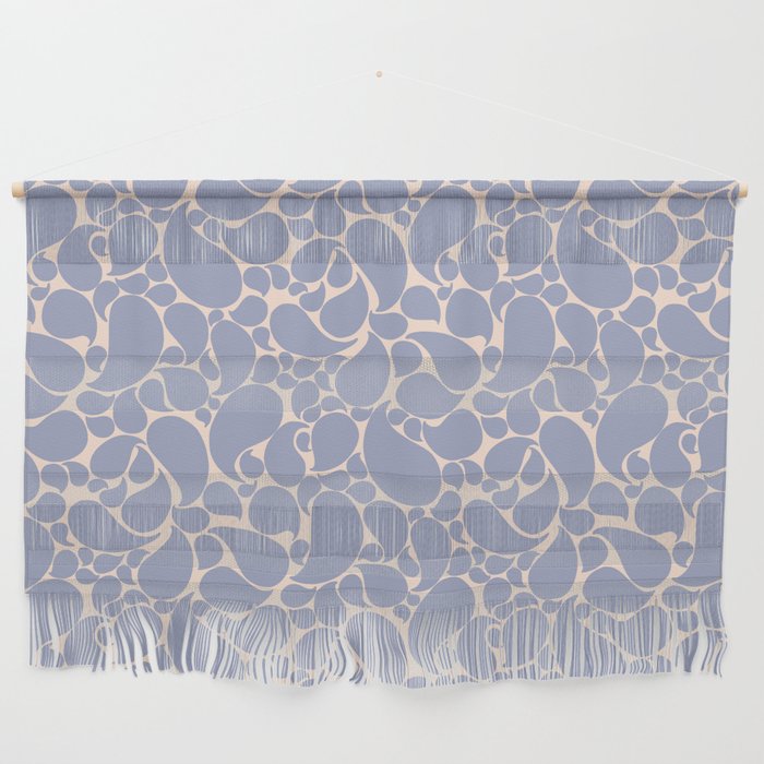 Blue Retro Inspired Paisley Swirl Pattern Wall Hanging Gallery Image 1