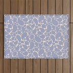 Blue Retro Inspired Paisley Swirl Pattern Outdoor Rug Gallery Image 1