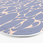 Blue Retro Inspired Paisley Swirl Pattern Bath Mat Gallery Image 3