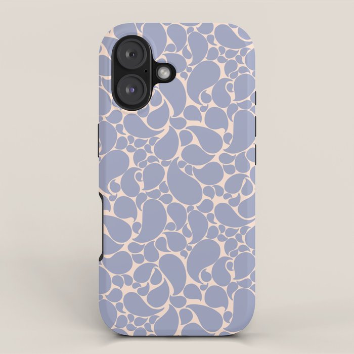 Blue Retro Inspired Paisley Swirl Pattern iPhone Case Gallery Image 1