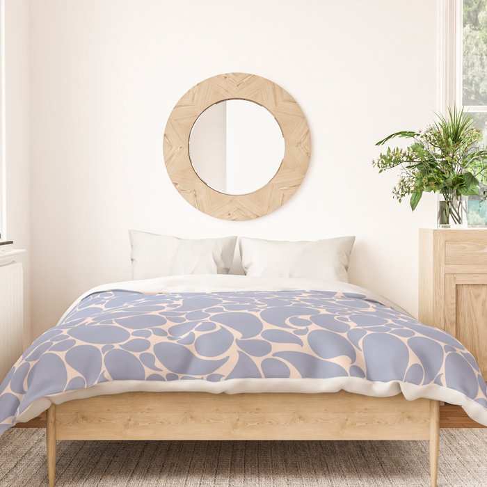Blue Retro Inspired Paisley Swirl Pattern Duvet Cover Gallery Image 3
