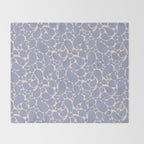 Blue Retro Inspired Paisley Swirl Pattern Throw Blanket Gallery Image 2