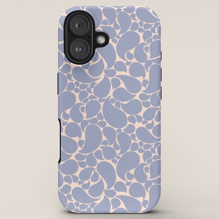 Blue Retro Inspired Paisley Swirl Pattern iPhone Case Gallery Image 5
