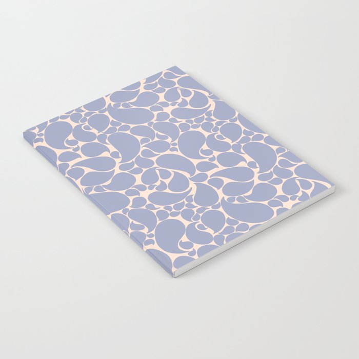 Blue Retro Inspired Paisley Swirl Pattern Notebook Gallery Image 1