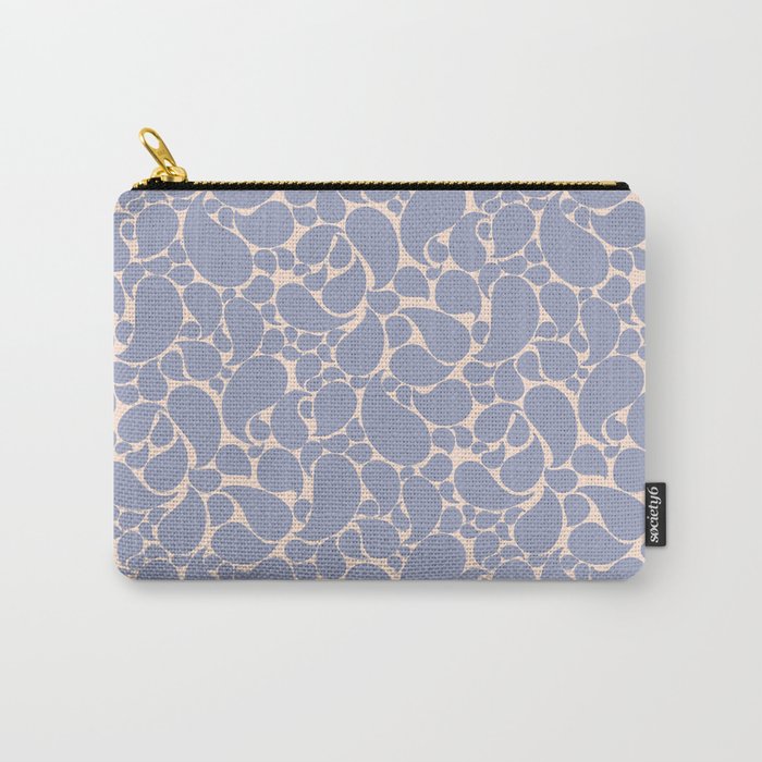 Blue Retro Inspired Paisley Swirl Pattern Carry All Pouch Gallery Image 1