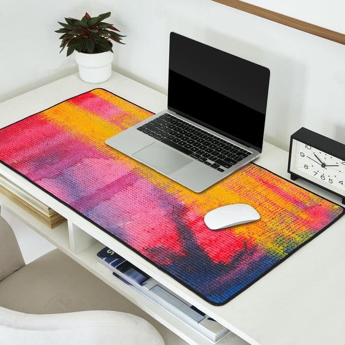 Color Play - abstract watercolor acrylic painting Desk Mat Gallery Image 2