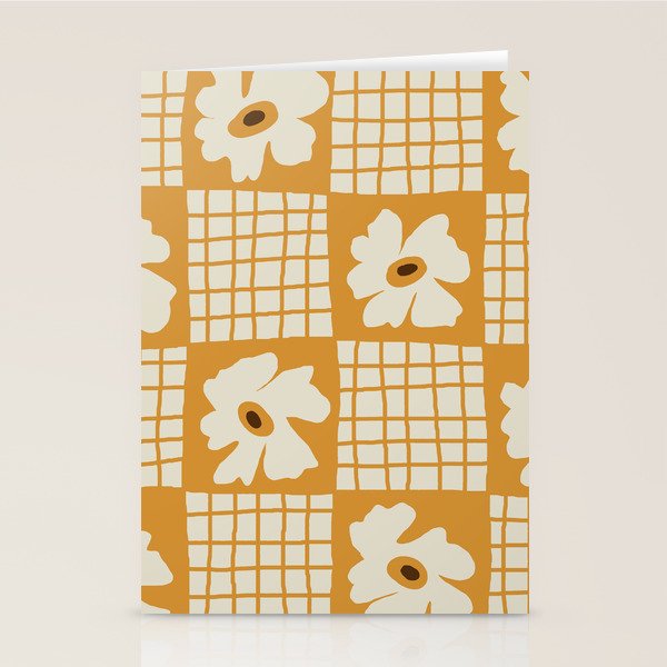 Vintage floral checkered box pattern  Stationery Card Gallery Image 2