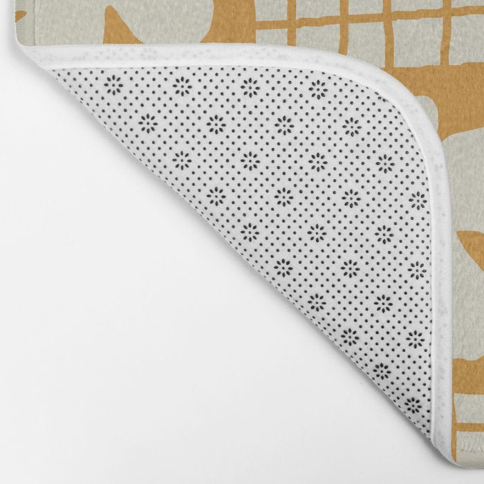 Vintage floral checkered box pattern  Bath Mat Gallery Image 2