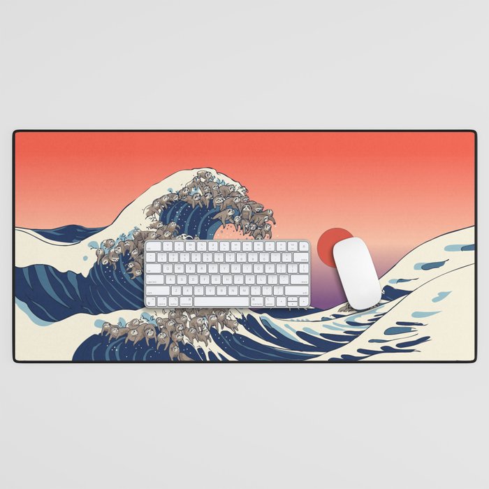 The Great Wave of Sloth Desk Mat Gallery Image 1