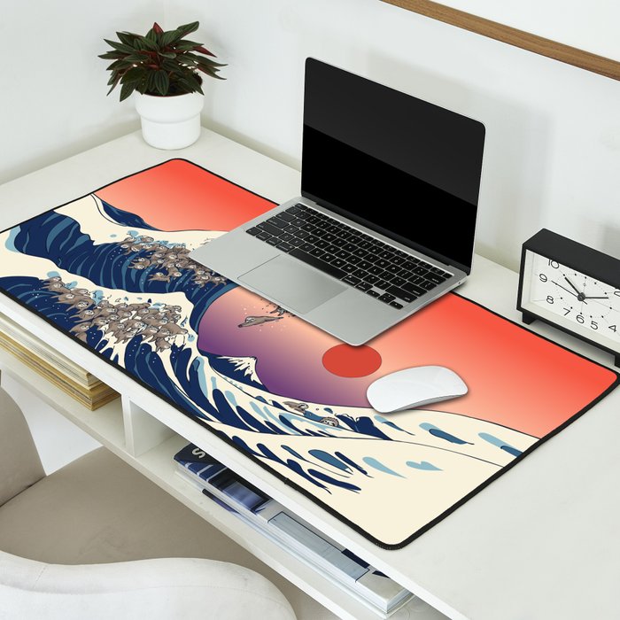 The Great Wave of Sloth Desk Mat Gallery Image 2