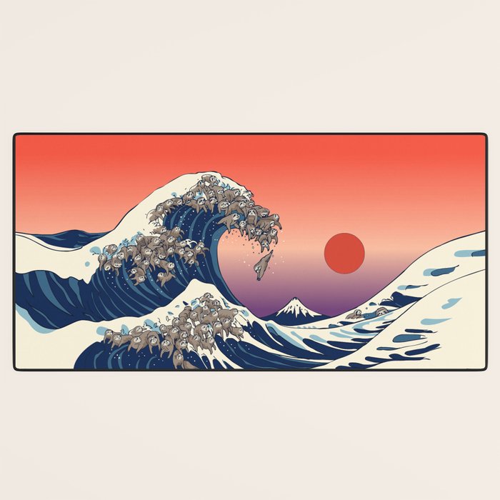 The Great Wave of Sloth Desk Mat Gallery Image 3