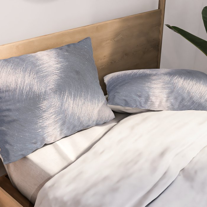 Silver Metallic Stainless Steel Pattern Pillow Sham Gallery Image 2