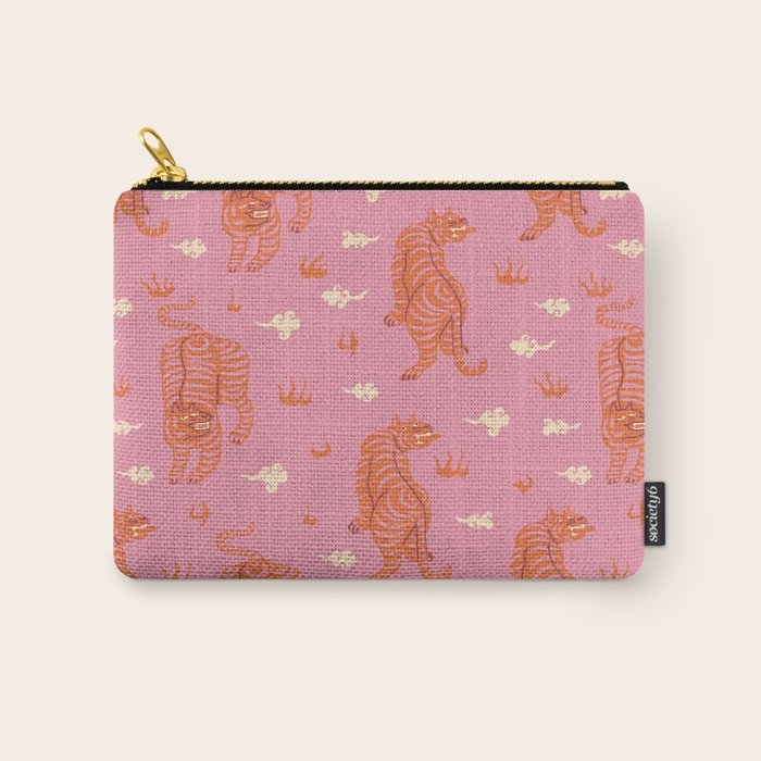 Oriental pink tigers Carry All Pouch Gallery Image 1