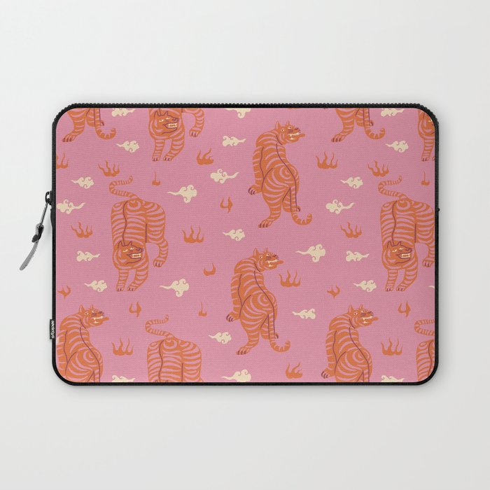 Oriental pink tigers Laptop Sleeve Gallery Image 1