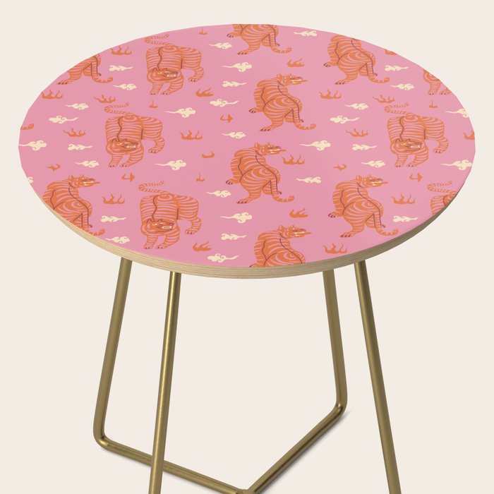 Oriental pink tigers Side Table Gallery Image 2