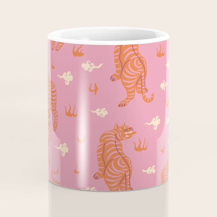 Oriental pink tigers Coffee Mug Gallery Image 4
