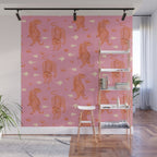 Oriental pink tigers Wall Mural Gallery Image 1