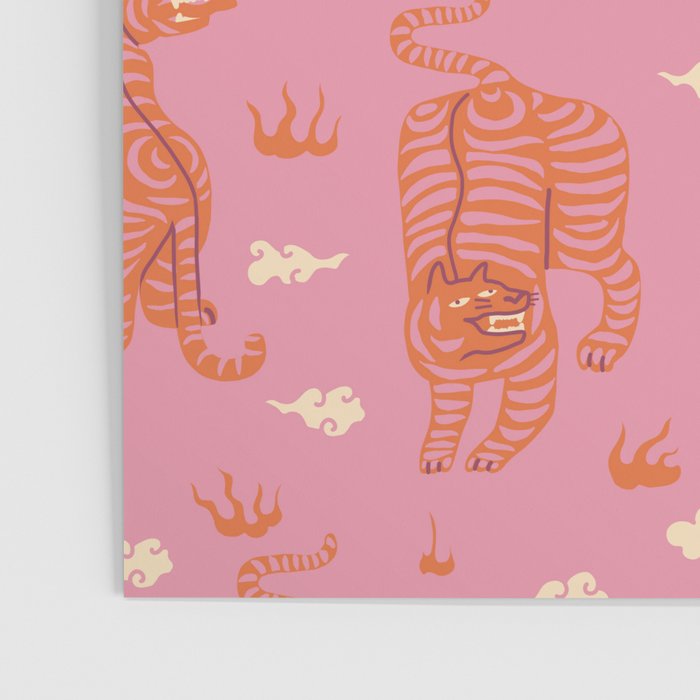 Oriental pink tigers Poster Gallery Image 3