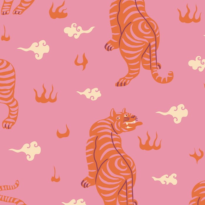 Oriental pink tigers Coffee Mug Gallery Image 2