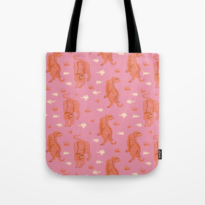 Oriental pink tigers Tote Bag Gallery Image 1