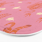 Oriental pink tigers Bath Mat Gallery Image 3
