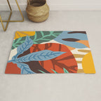 Bloom With Grace, Abstract Botanical Nature Painting, Colorful Eclectic Illustration Modern Rug Gallery Image 1