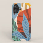 Bloom With Grace, Abstract Botanical Nature Painting, Colorful Eclectic Illustration Modern iPhone Case Gallery Image 1