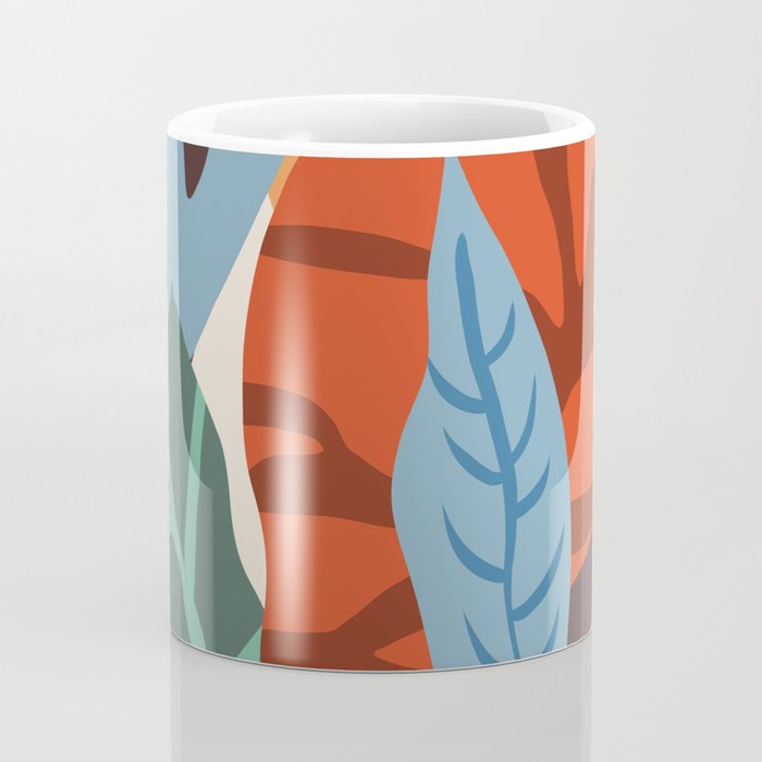Bloom With Grace, Abstract Botanical Nature Painting, Colorful Eclectic Illustration Modern Coffee Mug Gallery Image 4
