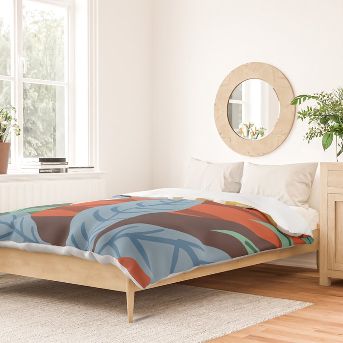Bloom With Grace, Abstract Botanical Nature Painting, Colorful Eclectic Illustration Modern Duvet Cover Gallery Image 2