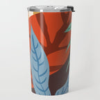 Bloom With Grace, Abstract Botanical Nature Painting, Colorful Eclectic Illustration Modern Travel Mug Gallery Image 2