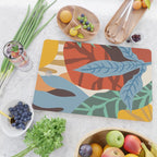 Bloom With Grace, Abstract Botanical Nature Painting, Colorful Eclectic Illustration Modern Cutting Board Gallery Image 2