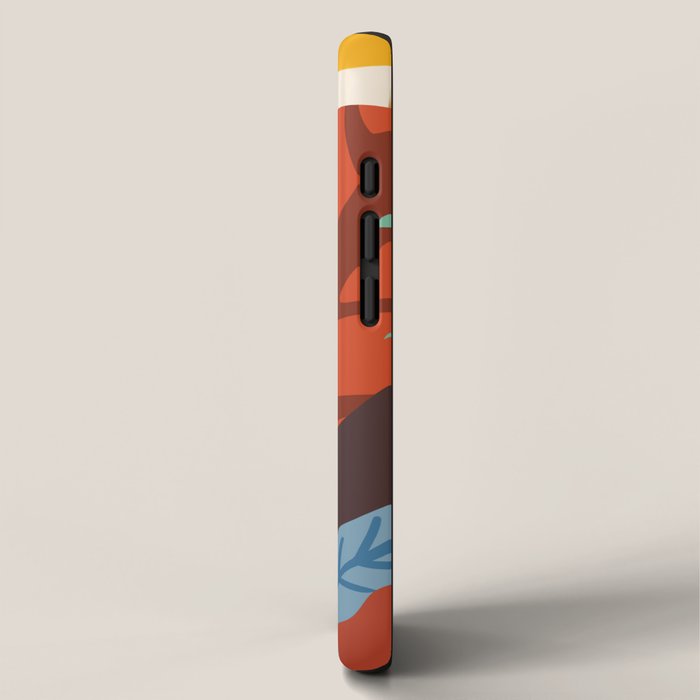 Bloom With Grace, Abstract Botanical Nature Painting, Colorful Eclectic Illustration Modern iPhone Case Gallery Image 2