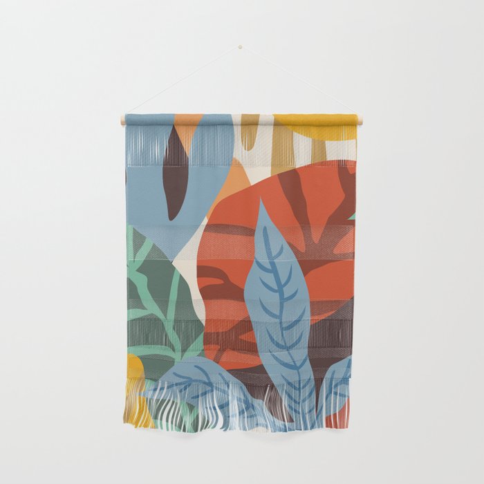 Bloom With Grace, Abstract Botanical Nature Painting, Colorful Eclectic Illustration Modern Wall Hanging Gallery Image 1