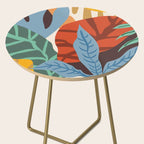 Bloom With Grace, Abstract Botanical Nature Painting, Colorful Eclectic Illustration Modern Side Table Gallery Image 2