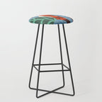 Bloom With Grace, Abstract Botanical Nature Painting, Colorful Eclectic Illustration Modern Stool Gallery Image 1