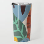Bloom With Grace, Abstract Botanical Nature Painting, Colorful Eclectic Illustration Modern Travel Mug Gallery Image 3